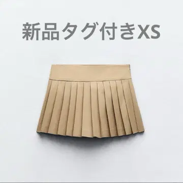 ZARA 박스 플리츠 스커트 자라 스코트 베이지 택 포함 새상품