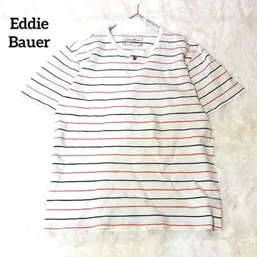 에디 바우어 반팔 티셔츠 (M) 세탁 가능 보더 올 패턴 아웃도어 화이트