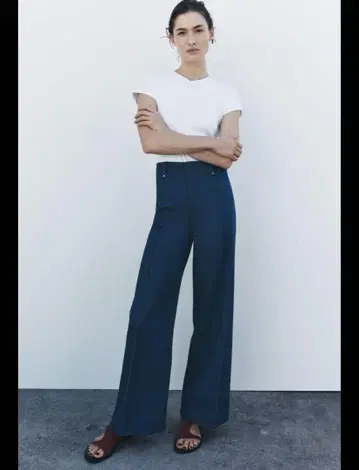 ZW COLLECTION WIDE-LEG 하이 라이즈 데님 팬츠