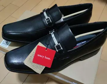 미사용 새상품 럭스 비트 로퍼 25.5cm 천연 가죽 블랙