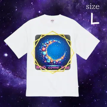 Wish come true 하이퀄리티 티셔츠 기하학 패턴 달 별이 많이