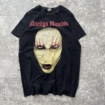 Marilyn Manson 마릴린 맨슨 티셔츠 블랙 밴딩 구제 의류
