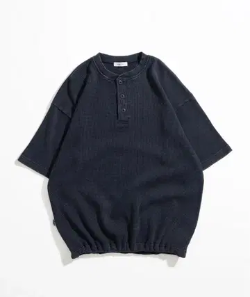 Adoon plain 헨리넥 스노우 가공 써멀 T 네이비 M2 사이즈