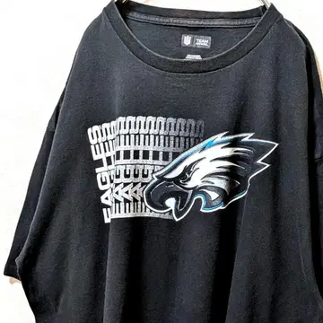 NFL 필라델피아 이글스 로고 티셔츠 블랙 검정 2XL 구제 의류