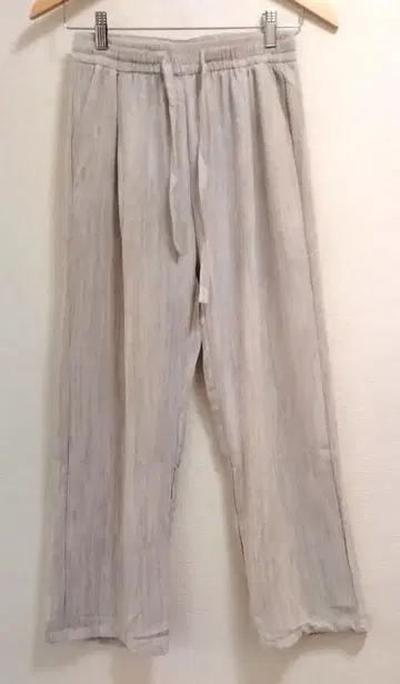 타이다이 와이드 레그 팬츠 베이지 L 사이즈 릴랙스 핏