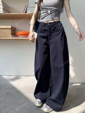 배럴 레그 와이드 레그 팬츠