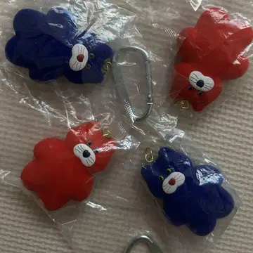 mojojojo 피규어 마스코트 4개 세트 고양이 파랑 빨간색