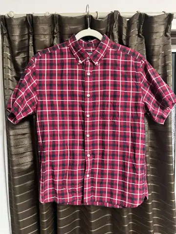 SCENE BLUE LABEL 반팔 셔츠 M 사이즈 빨검 체크