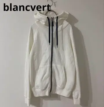 새상품급 블랑 베일 화이트 풀 집업 후드티 후드 부착