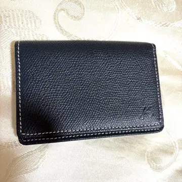 KITAMURA 키타무라 네이비 가죽 명함지갑 미사용 새상품