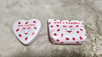 산리오 마이멜로디 사쿠마 발렌타인 하트 캔 파우치 2개 세트