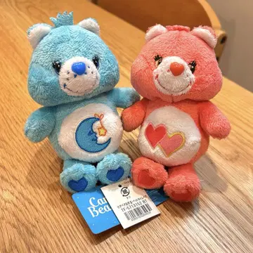 케어 베어 봉제 인형 마스코트 오테다마 베드 타임 베어 하트 핑크