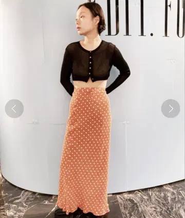 에디트 폴루 시어 바이어스 맥시 스커트 38