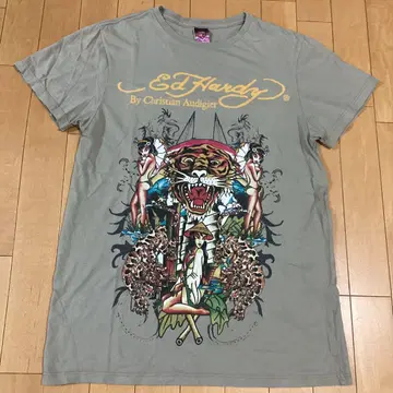 Ed Hardy 빅 로고 타이거 타투 반팔 티셔츠 M 사이즈