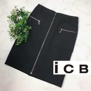 iCB 아이시비 세탁 가능한 지퍼가 달린 블랙 타이트 스커트