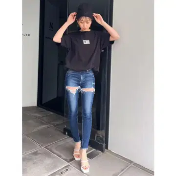GYDA 데미지 스키니 데님 S 사이즈