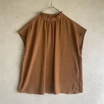 컨디션 최상 마린프랑세즈 도트 시어 블라우스 프릴 칼라