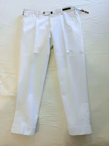 BEAMS F PT01 더블 네임 화이트 팬츠