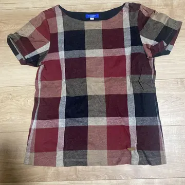 BLUE LABEL CRESTBRIDGE 체크 무늬 반팔 티셔츠 38