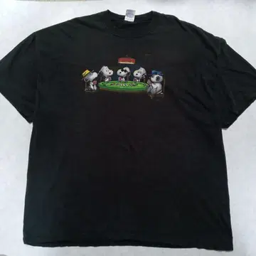 PEANUTS 스누피 구제 의류 티셔츠 블랙