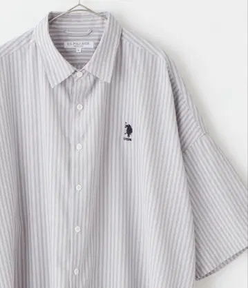U.S. POLO ASSN. 원포인트 자수 로고 오버 사이즈 셔츠