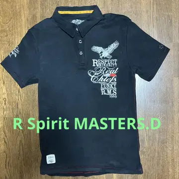 R Spirit MASTERS.D 블랙 피케 셔츠 L 사이즈