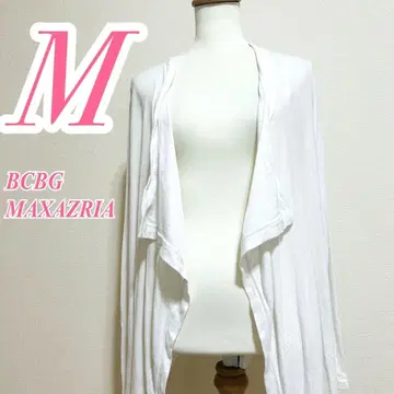 BCBG MAXAZRIA 화이트 가디건 M 프론트 오픈 깔끔한 코디