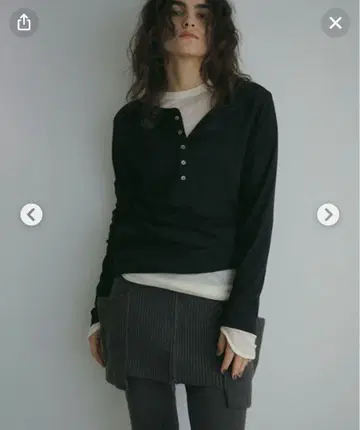 etretokyo 에트레토쿄 헨리넥 레이어드 세트 롱 티셔츠
