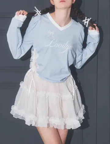 Lovilyn 츄루 파니에 스커트 화이트
