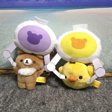 리락쿠마 크레인에 매달려 흔들리는 봉제 인형 2개 세트