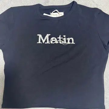 Martinkim 티셔츠 크롭 로고 티 블랙 M