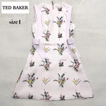 새상품급 TED BAKER 사이드 리본 플라워 프린트 드레스 원피스 1