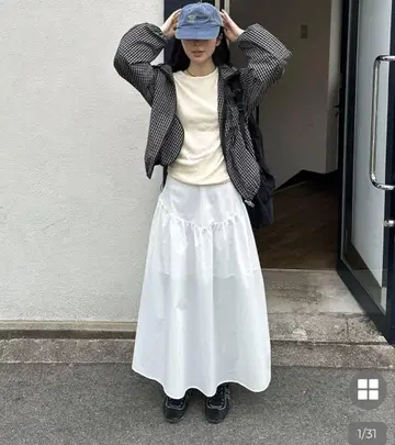 nugu 셔링 롱 스커트