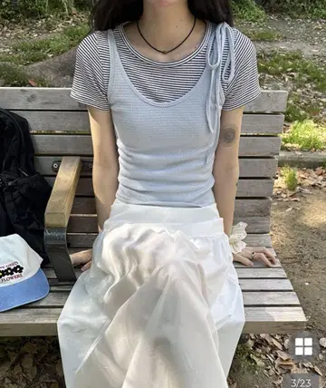 nugu 레이어드 세트 반팔 티셔츠
