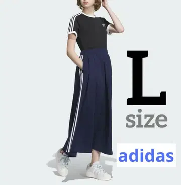 아디다스 adidas 트랙 스커트 롱 스커트 네이비