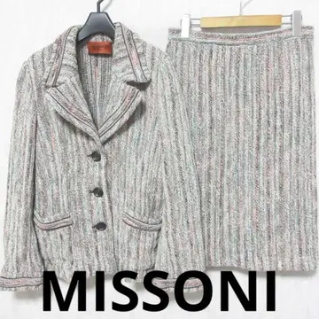새상품급 MISSONI 니트 자켓 + 미디 스커트 셋업 48/42