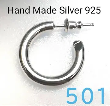 4x23mm 왼쪽 귀 핸드메이드 925 후프 귀걸이 (501 사이즈)
