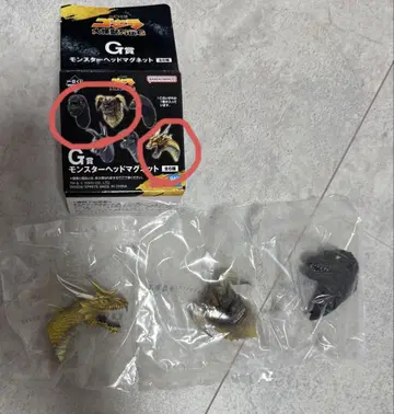 제일복권 고질라 대괴수열전 G G상 몬스터 헤드 마그넷 3개 세트