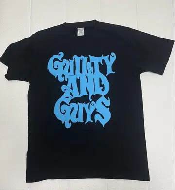 guiltyguys 티셔츠 사이즈 XL 블랙 로고 스카이블루