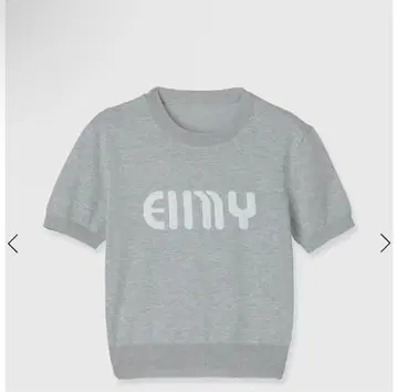 eimy istoire 로고 하프 슬리브 니트 그레이