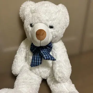 시로쿠마 BIG 봉제 인형 리본 포함