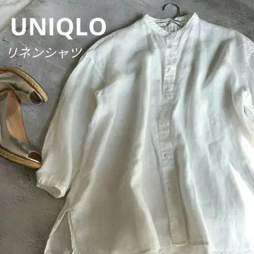 유니클로] [린넨 100%] 린넨 셔츠 블라우스 새상품급