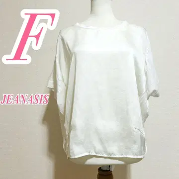 JEANASIS 화이트 블라우스 F 사이즈  깔끔한 오피스 캐주얼