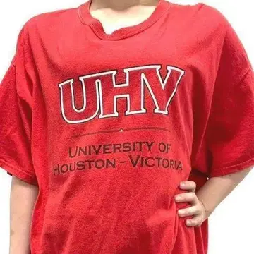 빈티지 티셔츠 UHV 레드 빨간색 구제 의류 빈티지