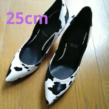 미사용 제브라 패턴 펌프스 25cm