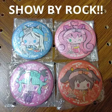 SHOW BY ROCK 오에도 온천 이야기 캔뱃지 4개 미개봉 익명 배송