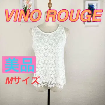 z532 VINO ROUGE 레이스 슬리브리스 M 사이즈 꽃 탑 화이트