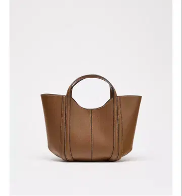 완판템 ZARA 스티치 미니 시티 백 택 포함 새상품 브라운