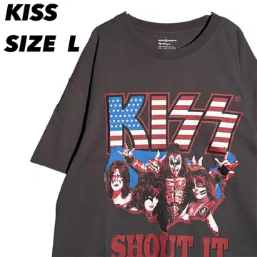 KISS 티셔츠 L 키스 티셔츠 L 블랙 밴딩 티셔츠 밴 티