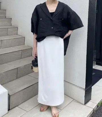 콜라주 가리야르다 가란데 시어 반팔 빈티지풍 오픈 카라 셔츠